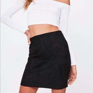 Misguided Black Faux Suede Skirt